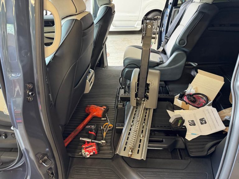 wheelchair lift installation honda odyssey behind driver seat